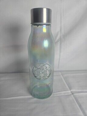 Starbucks Iridescent Rainbow Glass Water Bottle – 20 oz
